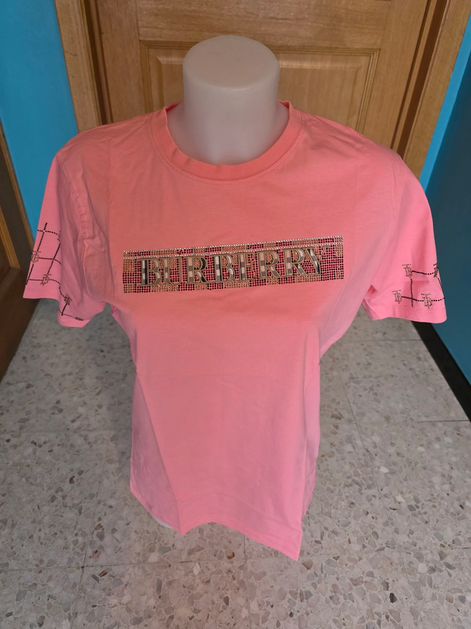 T-Shirt rose a strass 